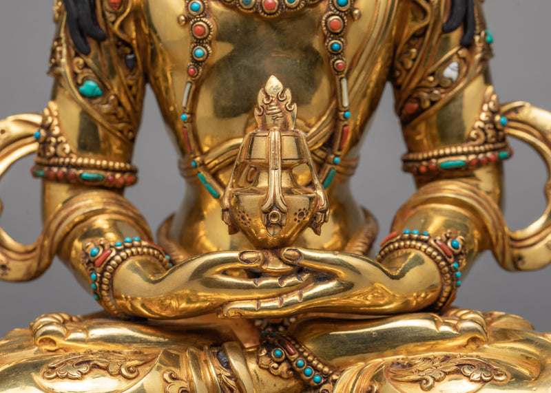 Amitayus Buddha Statue | Gilded in 24K Gold | Himalayan Art