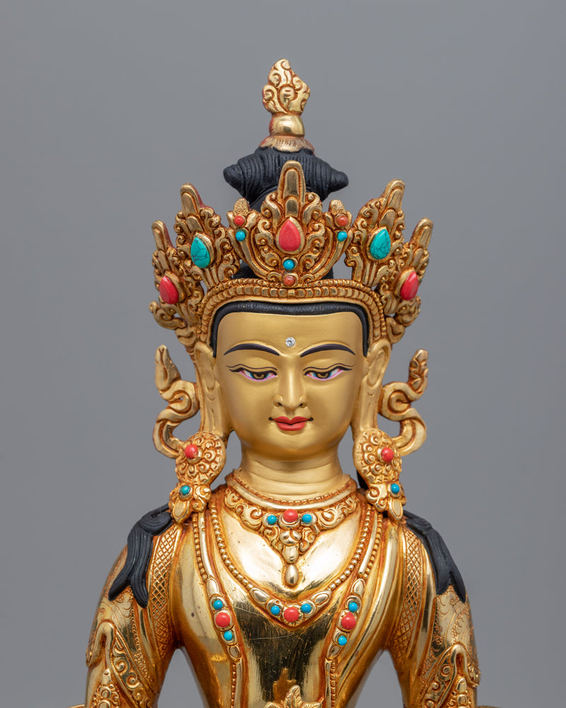 Handcrafted Amitayus Buddha Mantra Statue | Traditional Himalayan Art