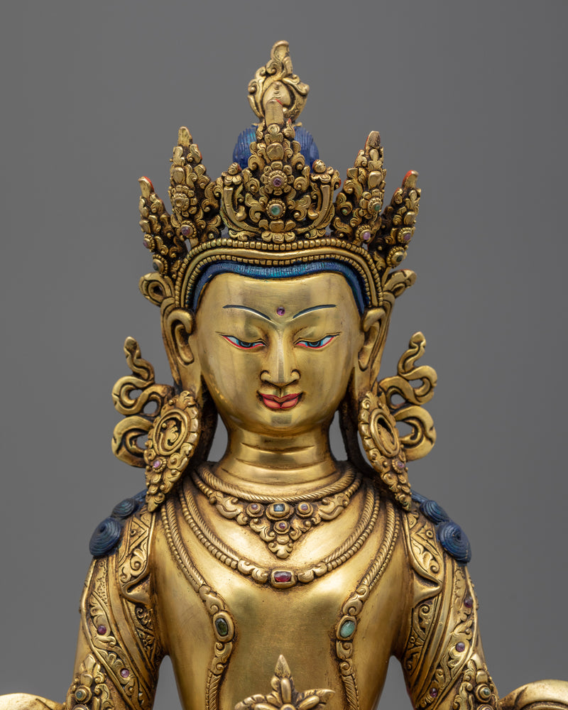Antique Statue For Amitayus Long Mantra Practice | Traditional Himalayan Art