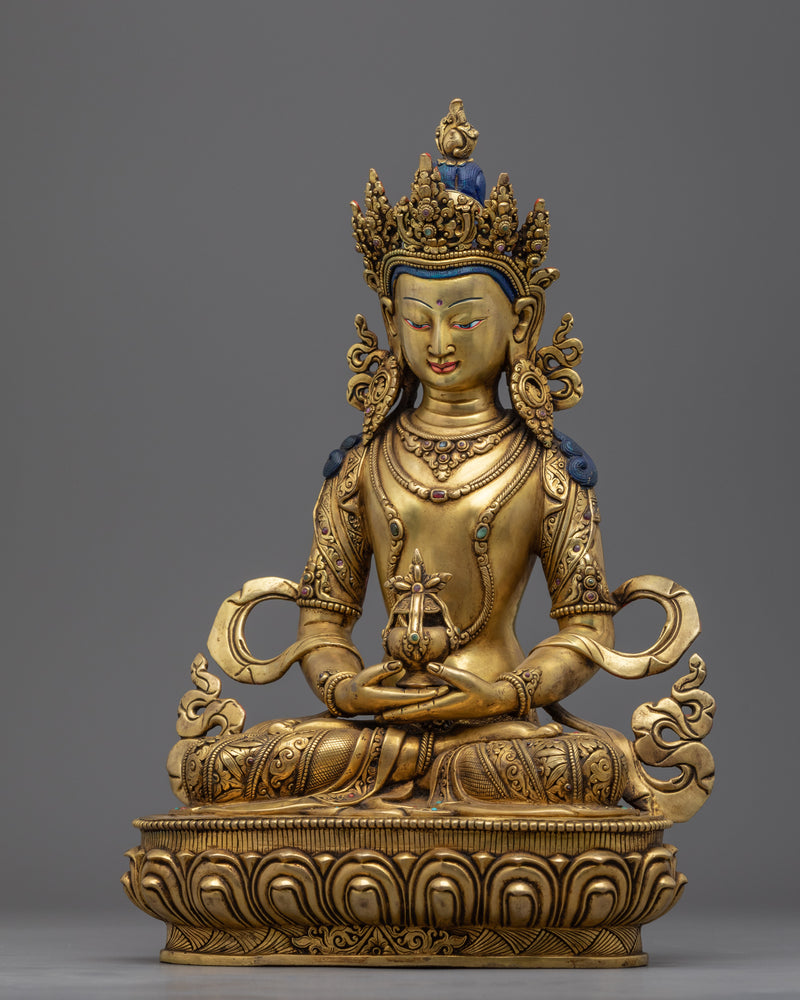 Antique Statue For Amitayus Long Mantra Practice | Traditional Himalayan Art