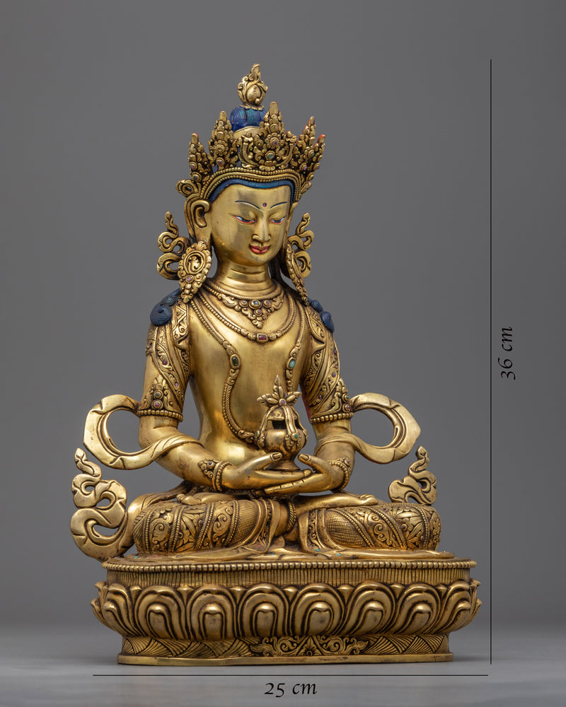 Antique Statue For Amitayus Long Mantra Practice | Traditional Himalayan Art