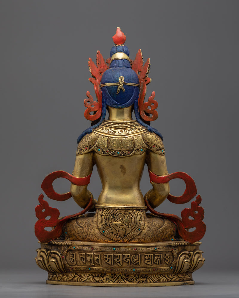Antique Statue For Amitayus Long Mantra Practice | Traditional Himalayan Art
