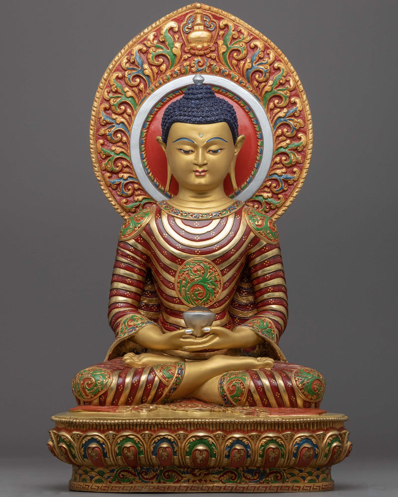 Copper buddha amitabha statue