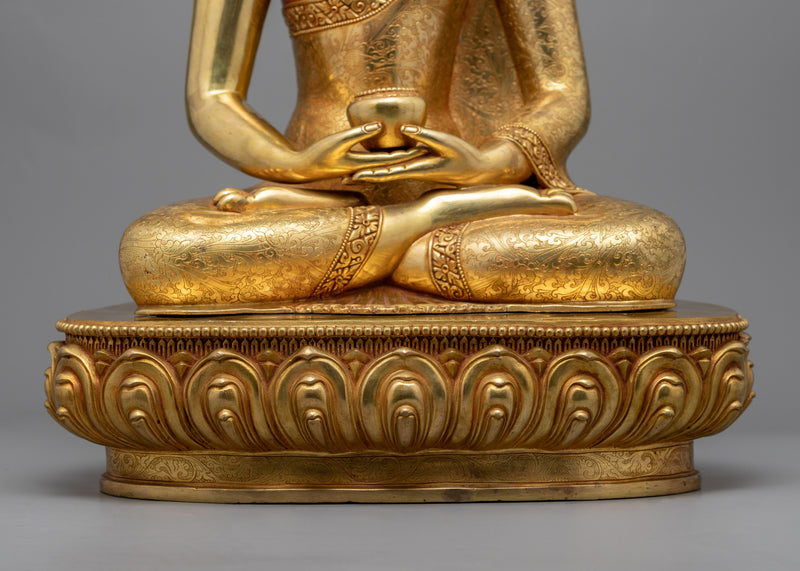 Gold Statue For Amitabha Buddha 48 Vows Practice | Tibetan Himalayan Buddha Sculpture