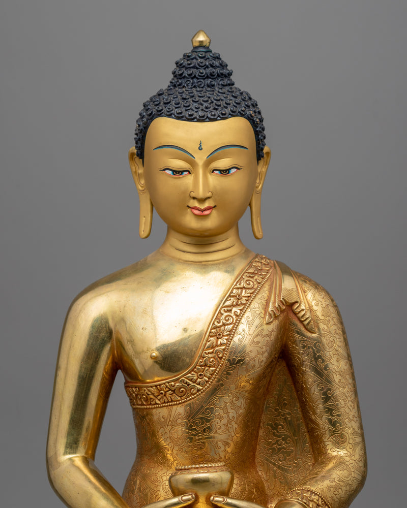 Gold Statue For Amitabha Buddha 48 Vows Practice | Tibetan Himalayan Buddha Sculpture