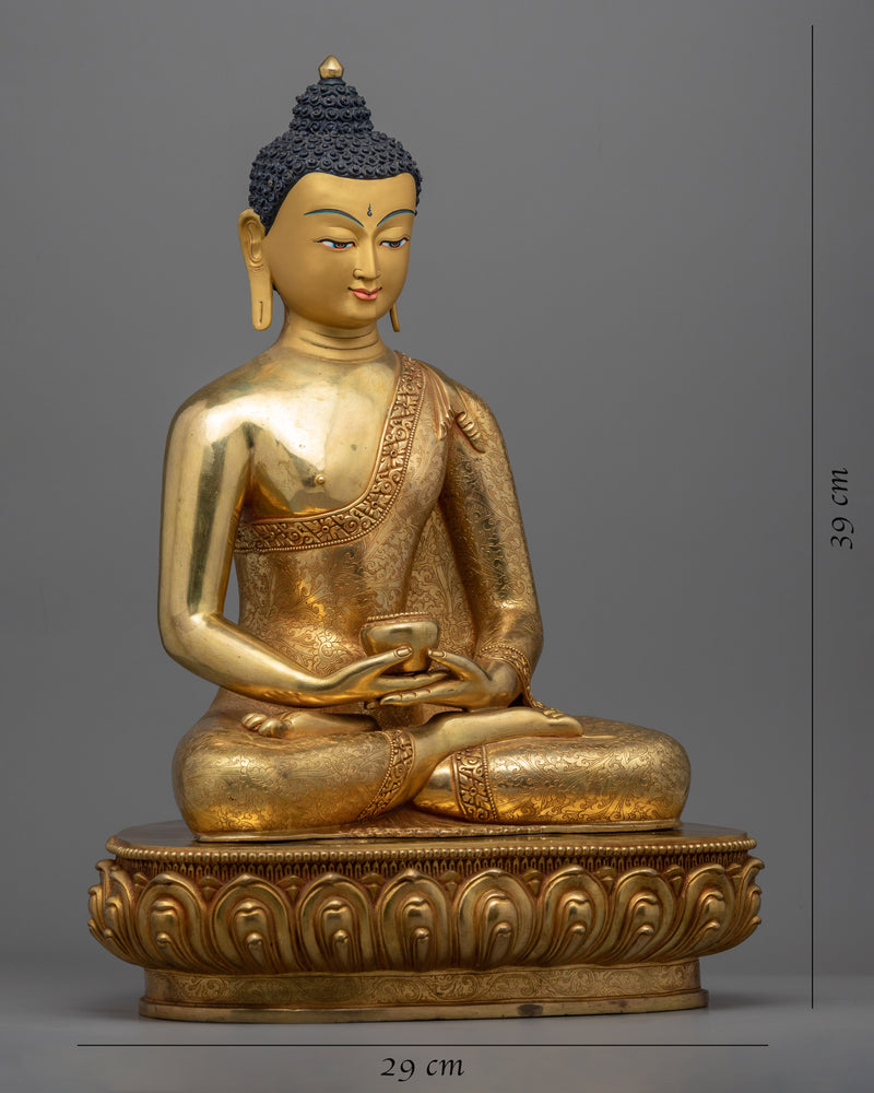 Gold Statue For Amitabha Buddha 48 Vows Practice | Tibetan Himalayan Buddha Sculpture