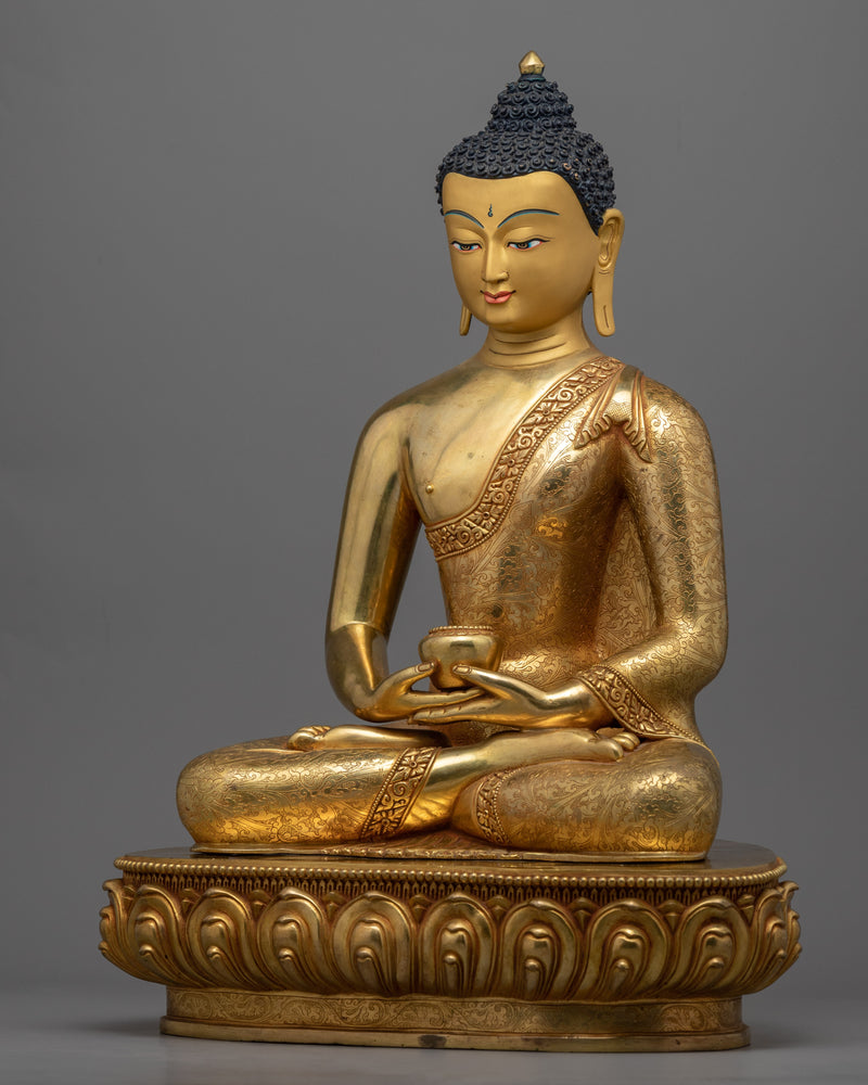 Gold Statue For Amitabha Buddha 48 Vows Practice | Tibetan Himalayan Buddha Sculpture