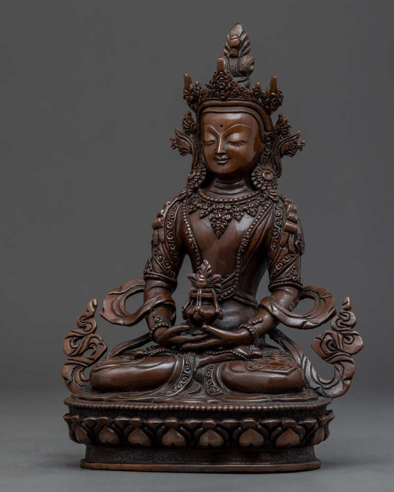 Amitayus Bodhisattva Copper Sculpture | Traditionally Hand Carved Statue