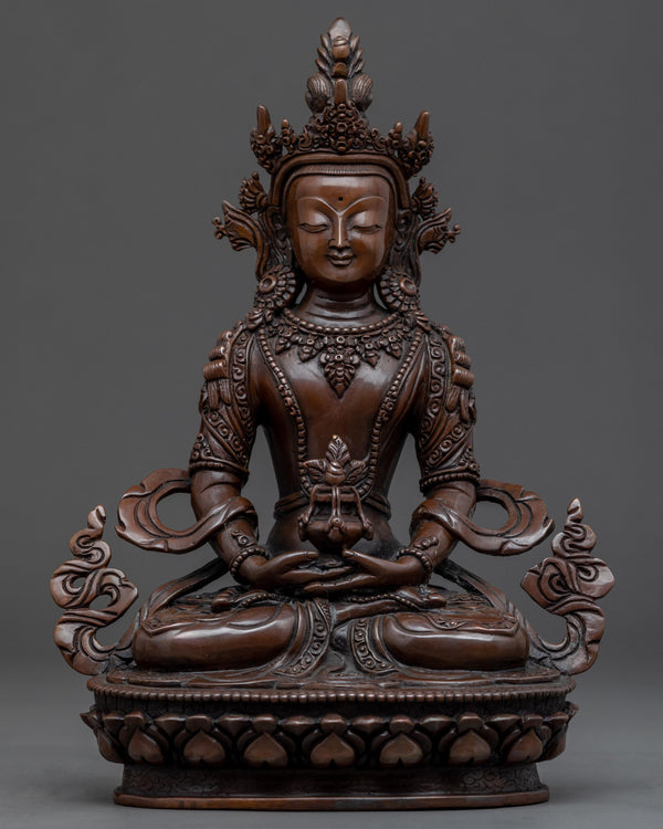 Amitayus Bodhisattva Copper Sculpture 