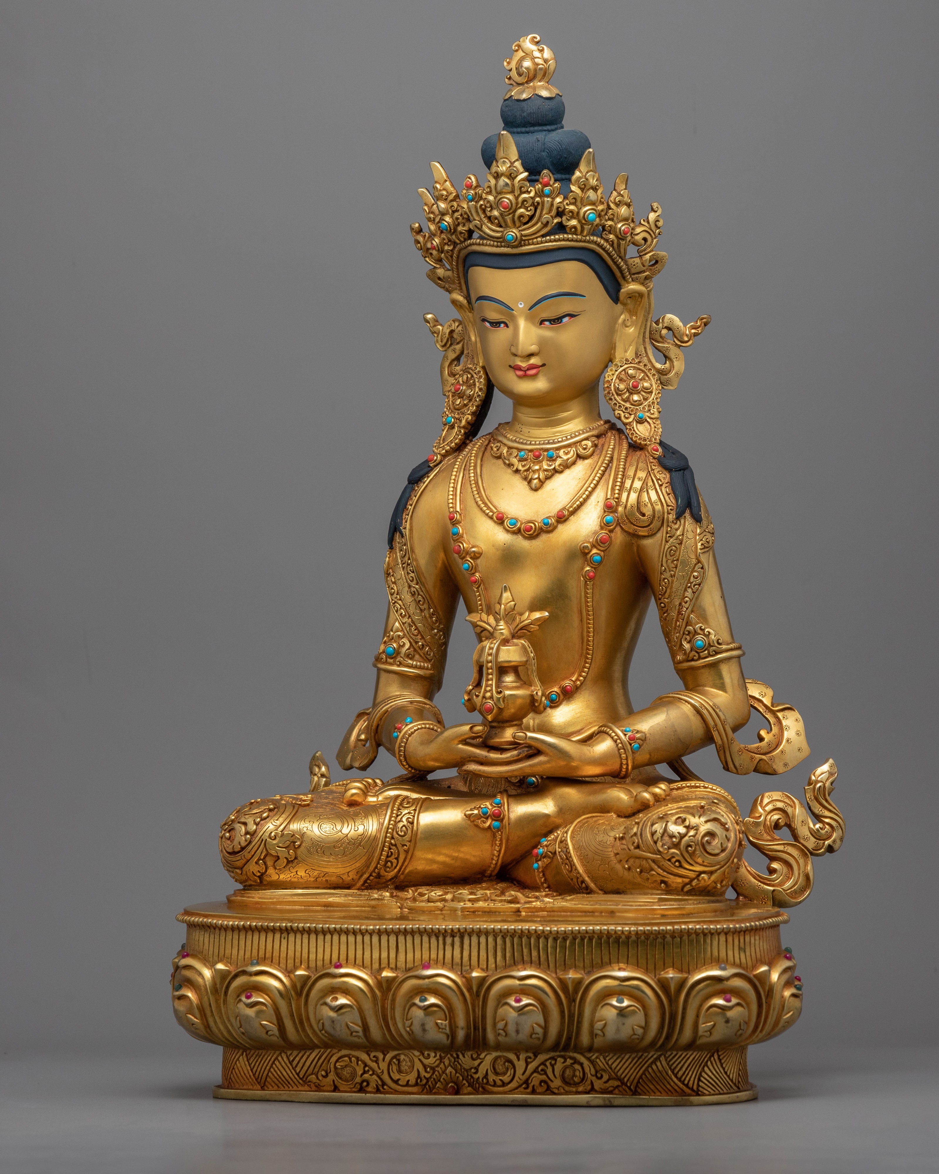 Amitayus Long Life Mantra Sculpture| Himalayan Buddhist Sacred Art
