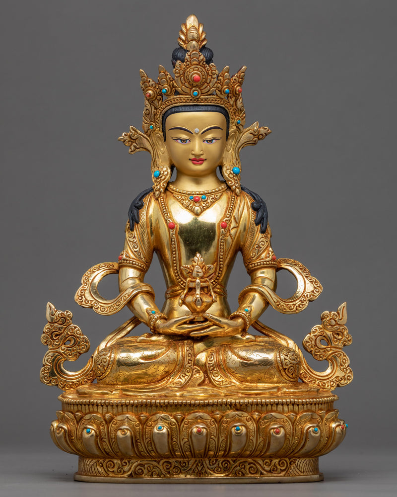 Amitayus Buddha Gold Sculpture