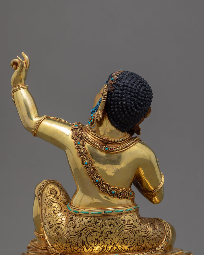Mahasiddha Virupa Statue | Traditional Gold Gilded Art