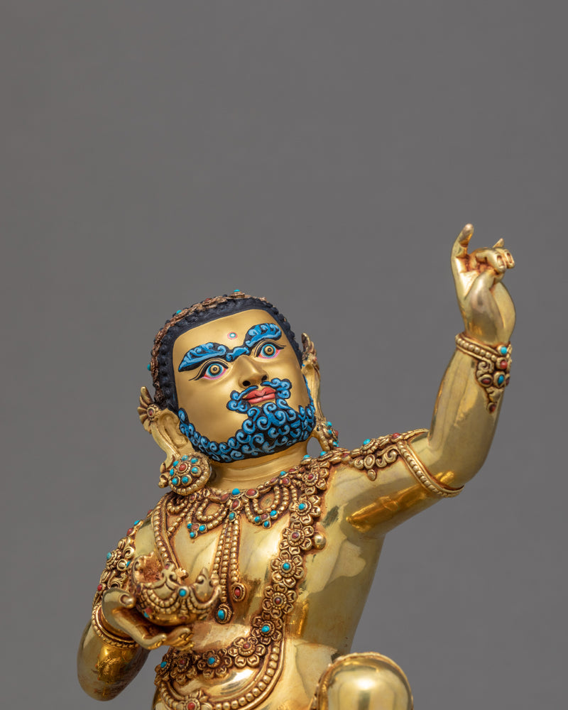 Mahasiddha Virupa Statue | Traditional Gold Gilded Art