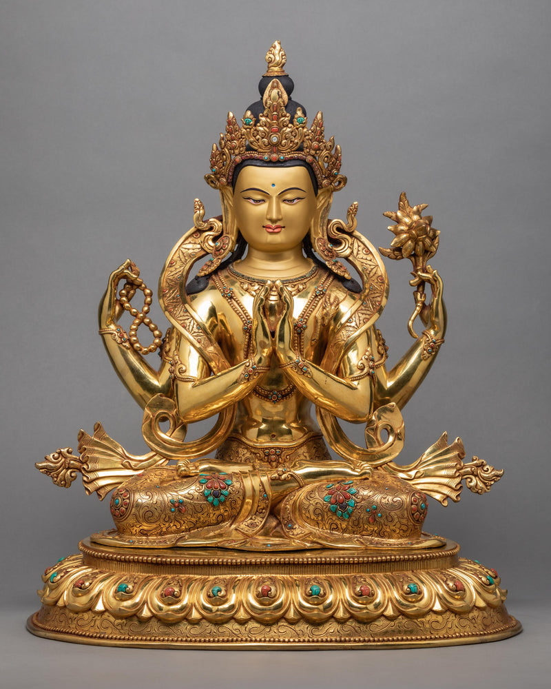 Four-armed Chenrezig Statue