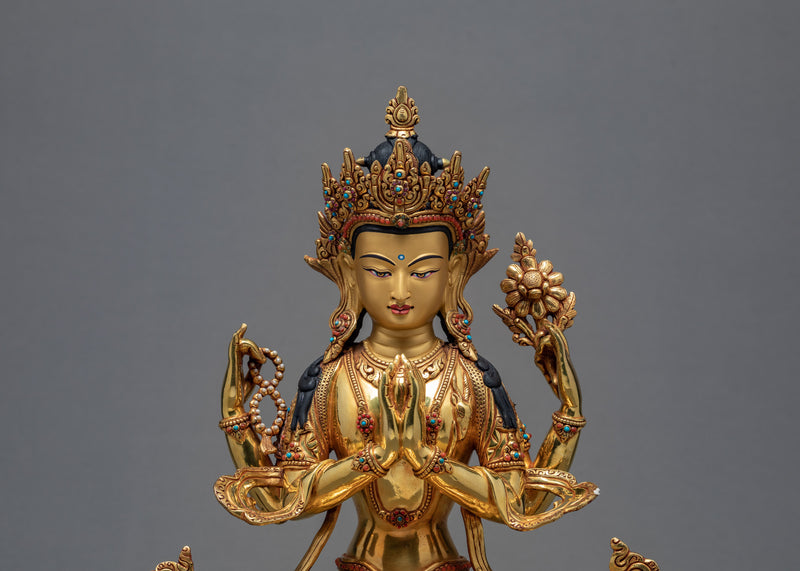 Four Armed Chenrezig | Deity Of Compassion Statue