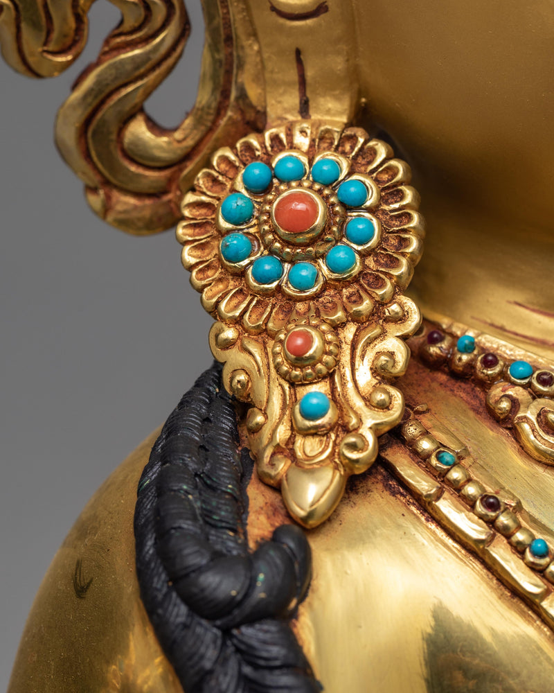 Chenrezig Statue | Hand Carved Avalokiteshvara | Traditionally Gold Gilded Statue