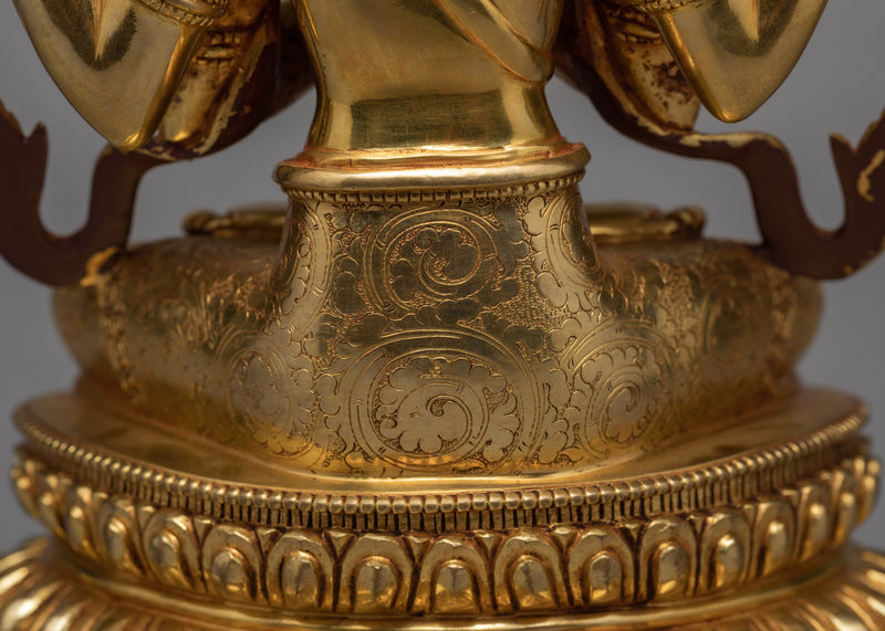 Chenrezig Statue | Gold-plated Avalokiteshvara Art