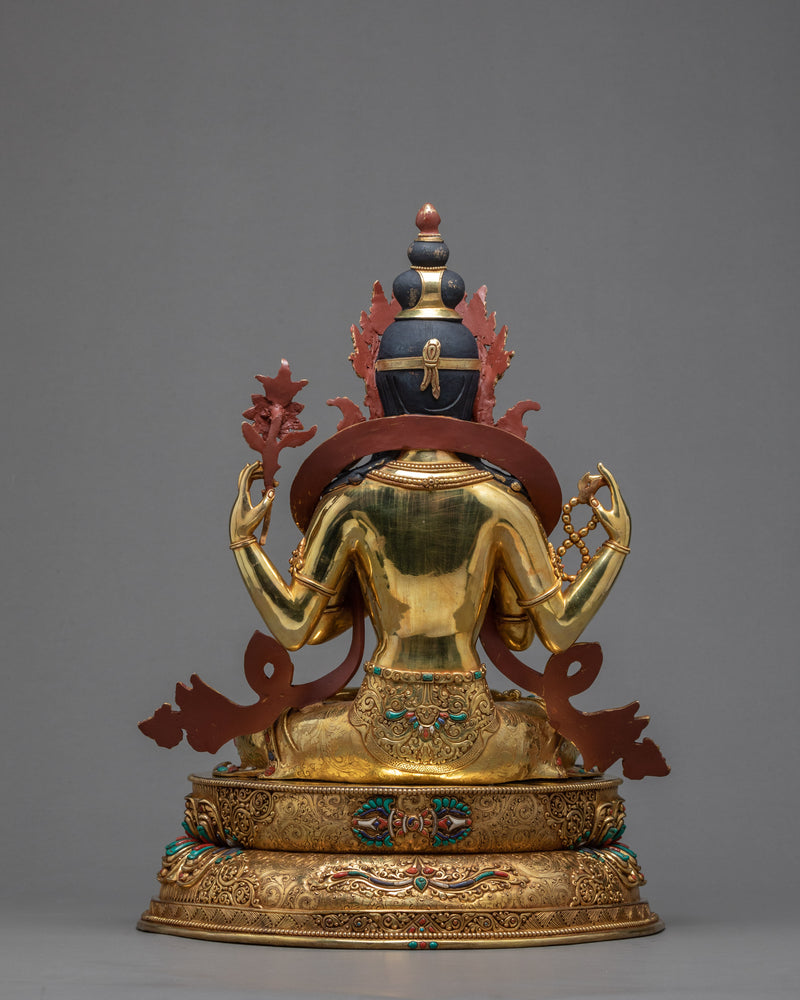 4 Arms Chenrezig | Tibetan Statue | Bodhisattva Of Compassion