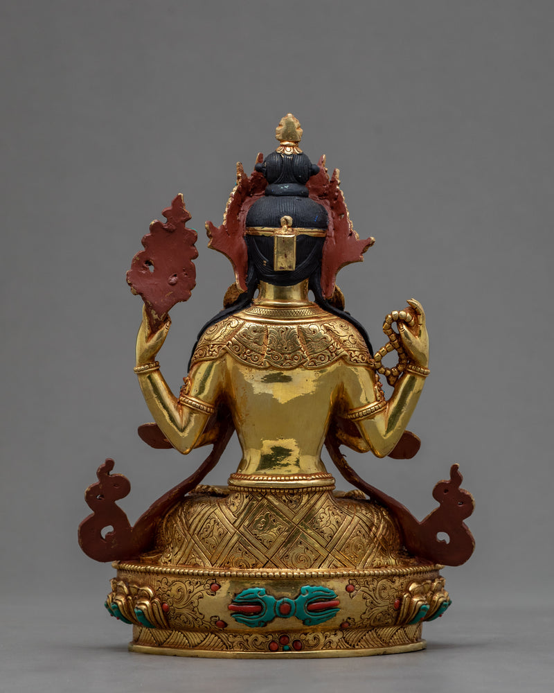 Four Arm Chenrezig Statue | The Cosmic Bodhisattva | Sculpture Art