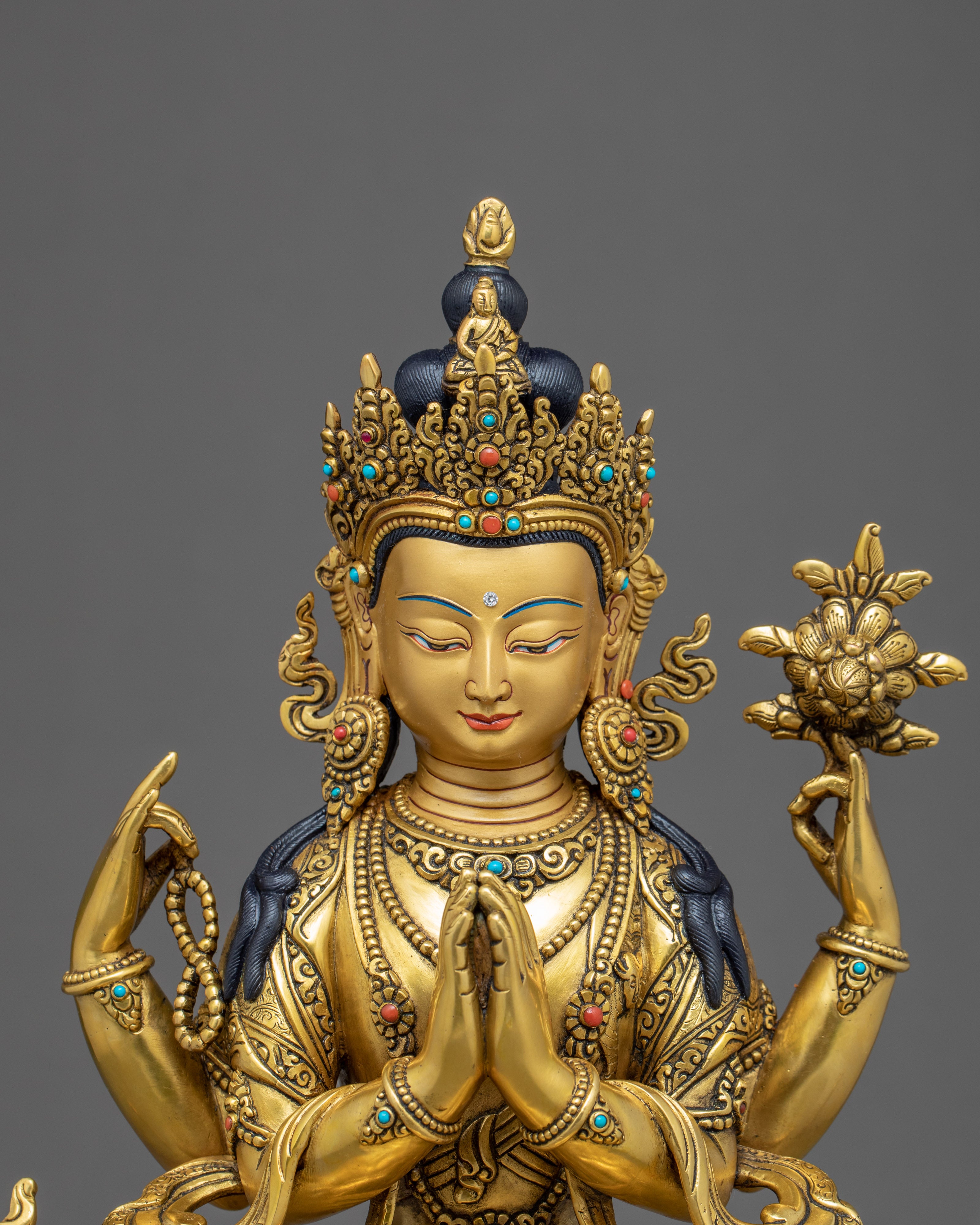 Chenrezig Bodhisattva Sculpture | Finely Hand Carved Statue