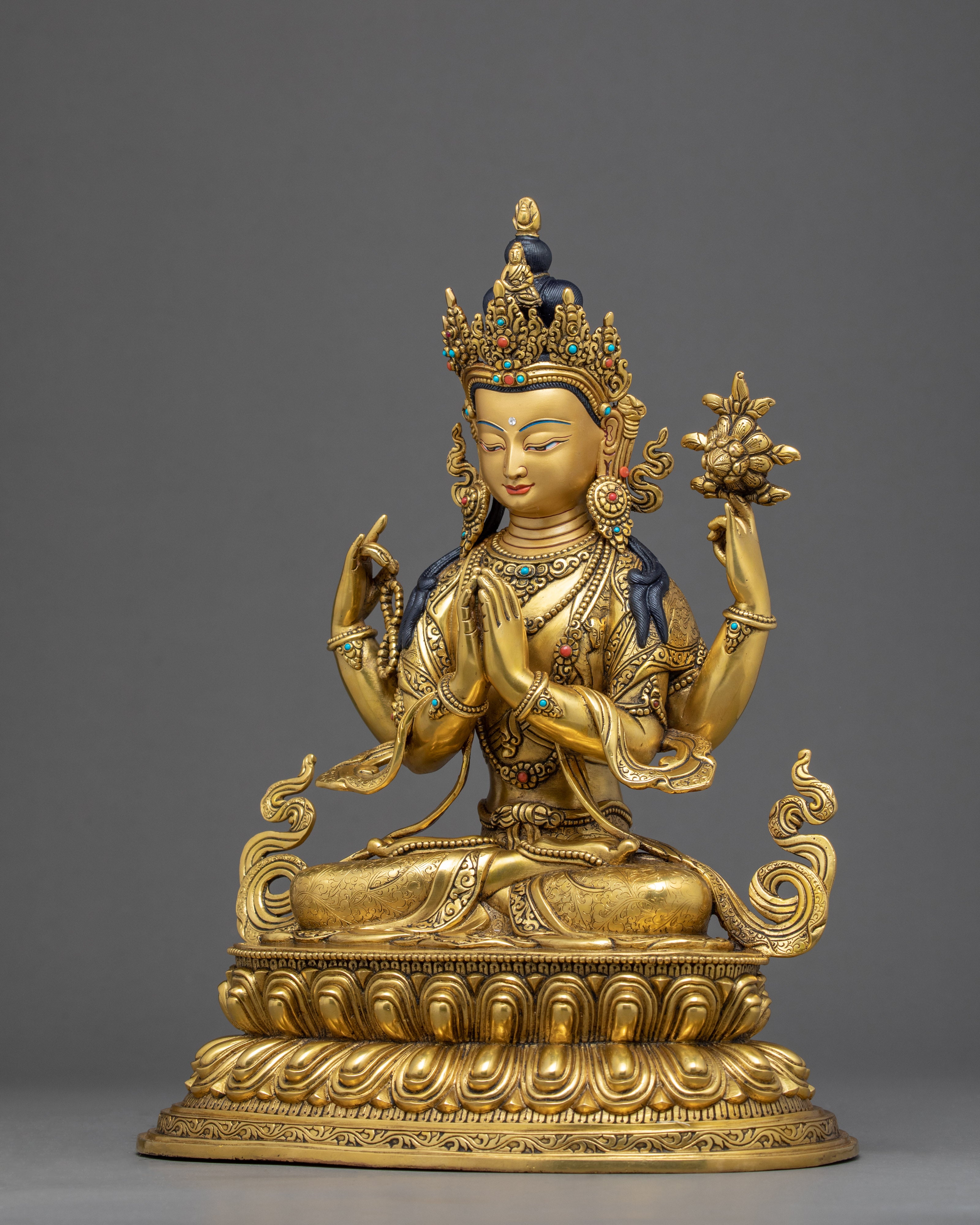 Chenrezig Bodhisattva Sculpture | Finely Hand Carved Statue