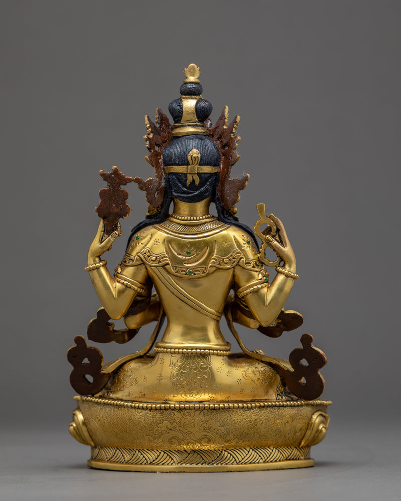 Chenrezig Avalokiteshvara Sculpture | Traditional Hand Carved Buddhist Art