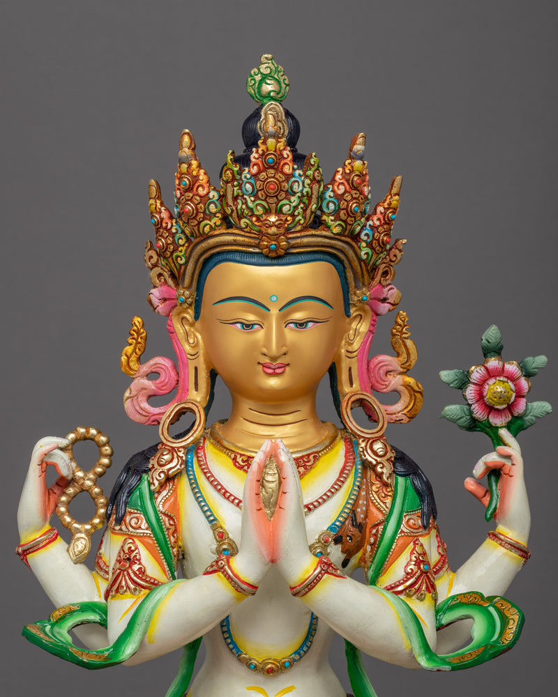 Avalokiteshvara Buddhism Statue | Hand Carved Himalayan Art