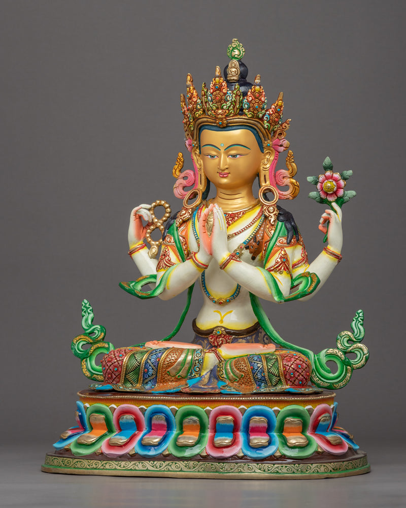 Avalokiteshvara Buddhism Statue | Hand Carved Himalayan Art