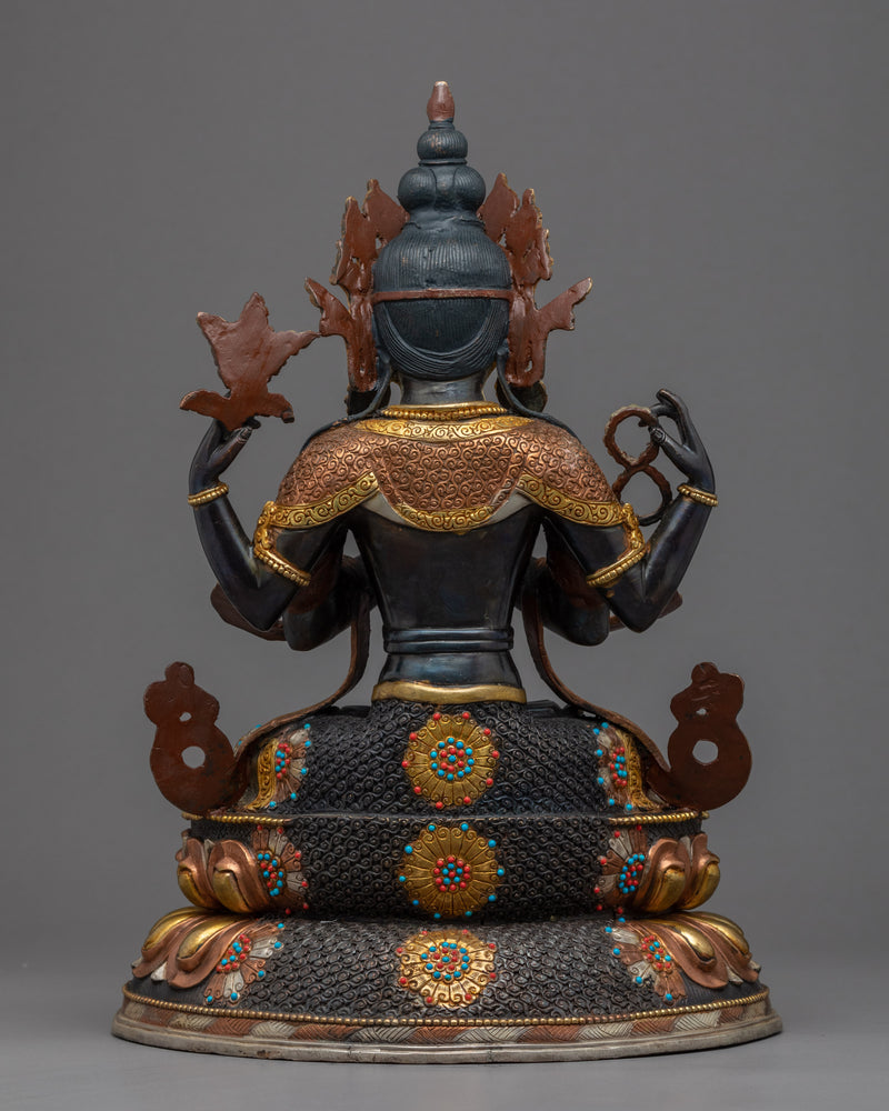 Buddhist Avalokiteshvara Sculpture | Traditional Himalayan Art