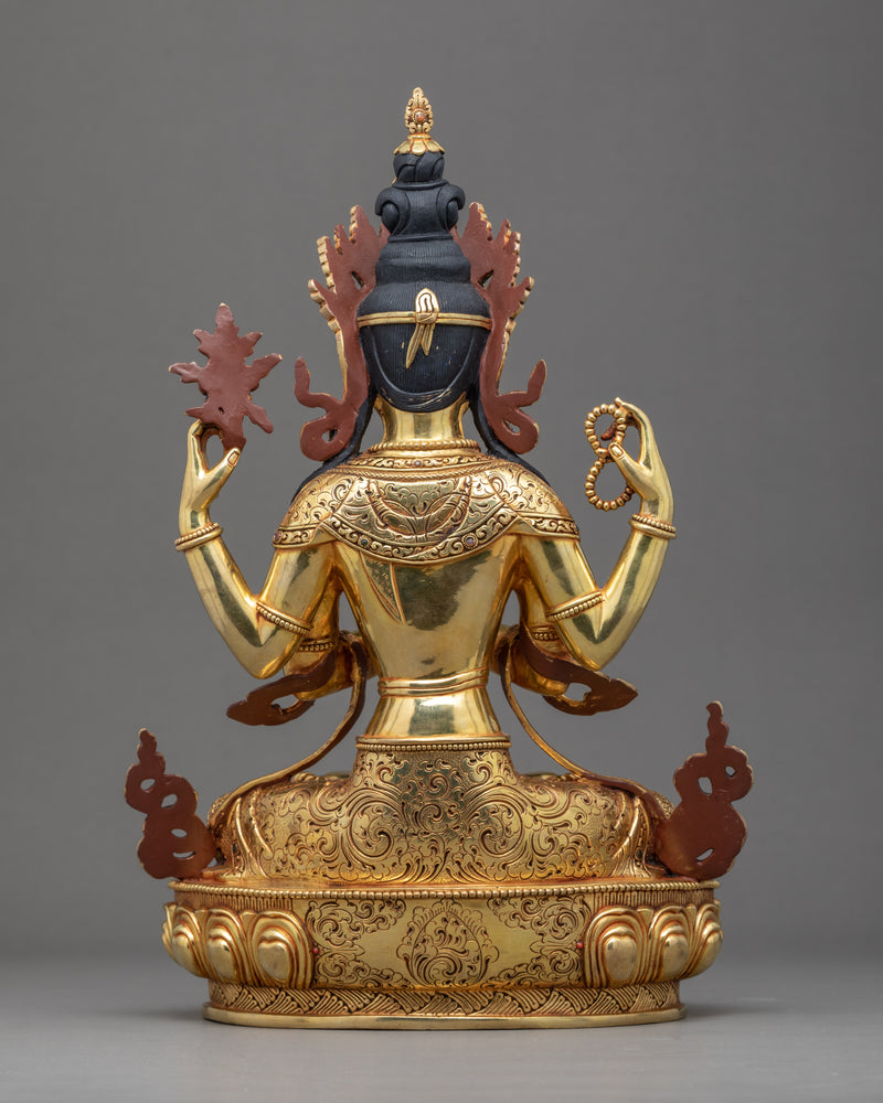 Bodhisattva Avalokiteshvara Sculpture | Traditionally Hand Carved Buddhist Statue