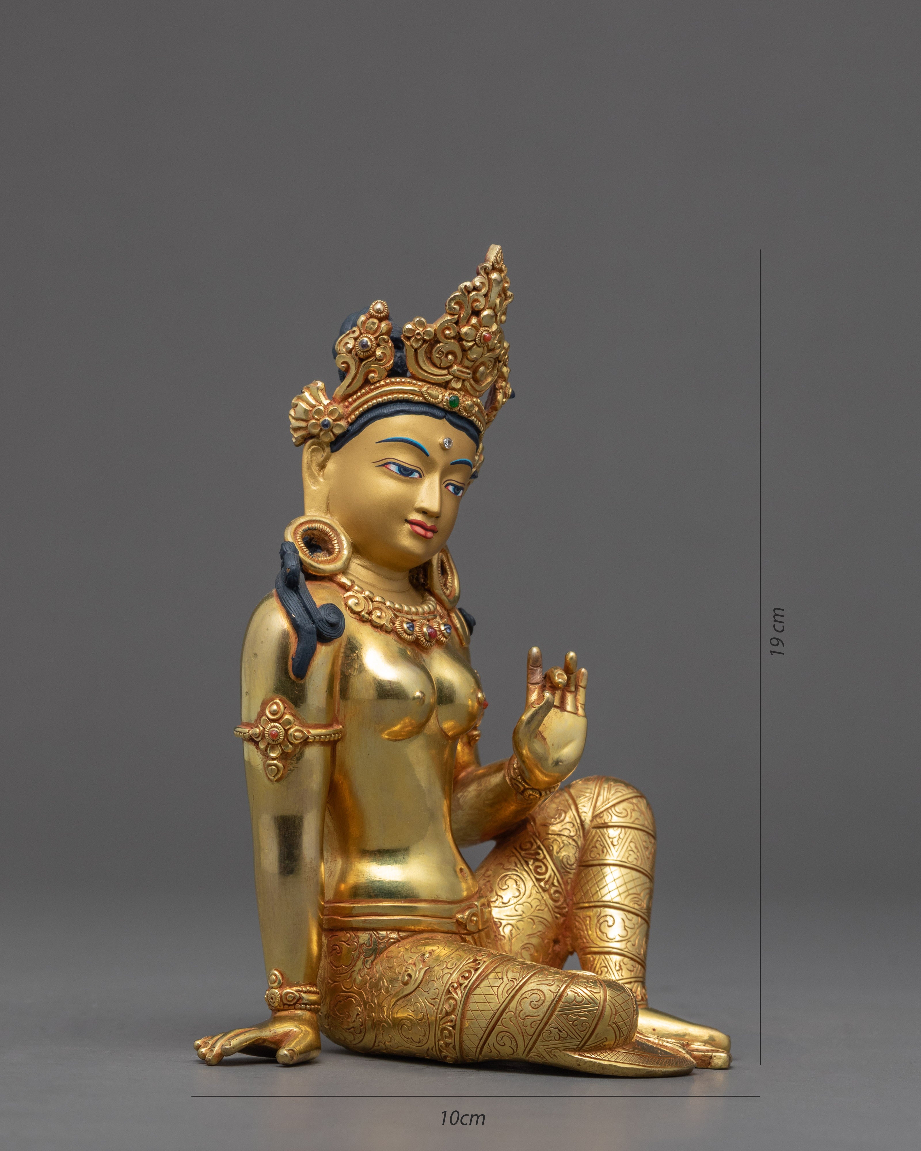 Parvati Devi Gold Gilded Statue | Traditionally Hand Carved Art