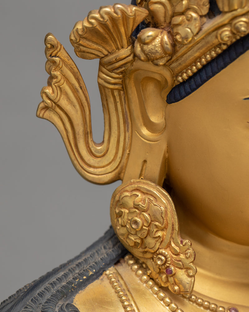 Crowned Shakyamuni Buddha Statue | Sambhogakaya Form | Buddhist Tantric Tradition