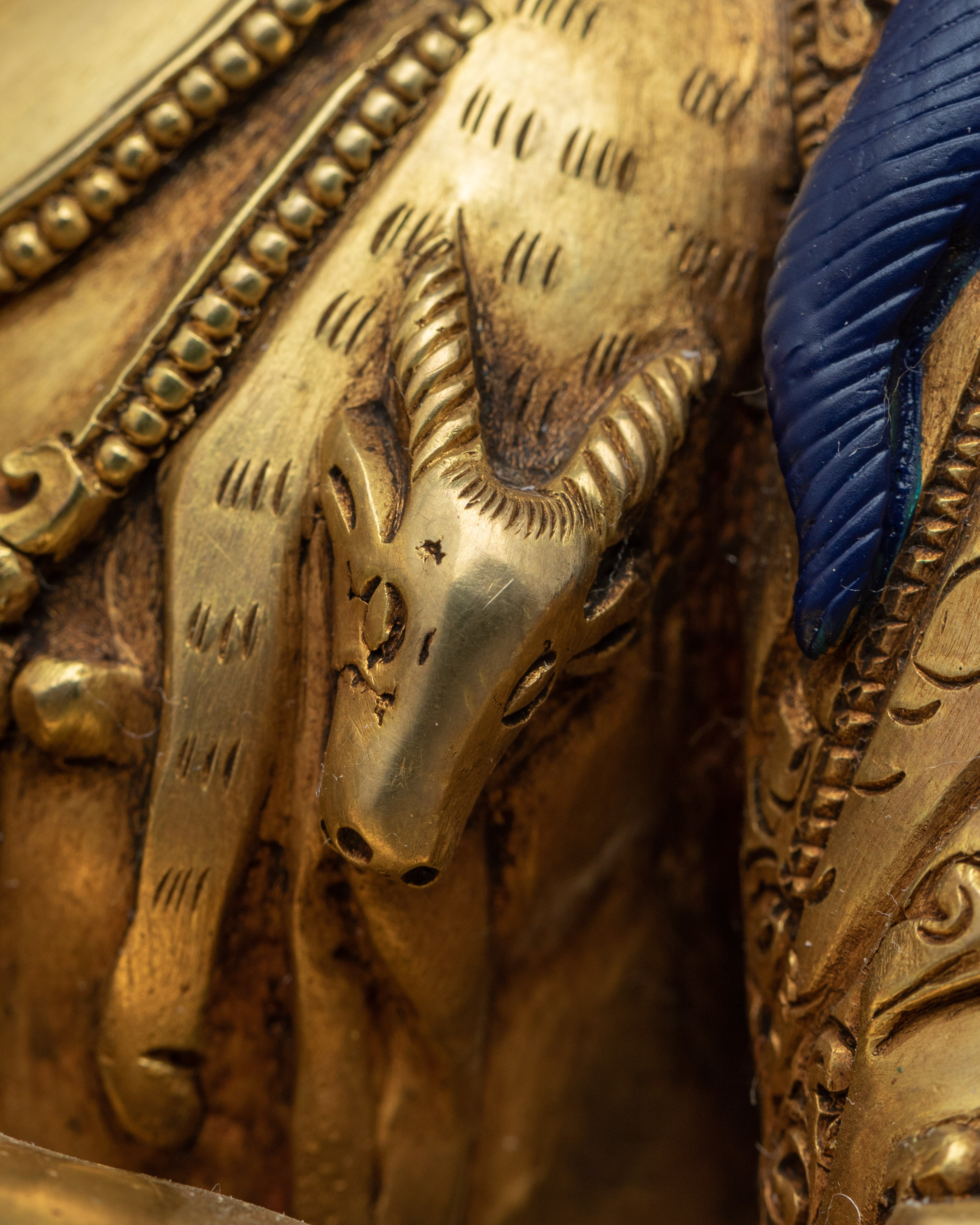 Buddhist Avalokiteshvara Sculpture | Gold Plated Himalayan Art