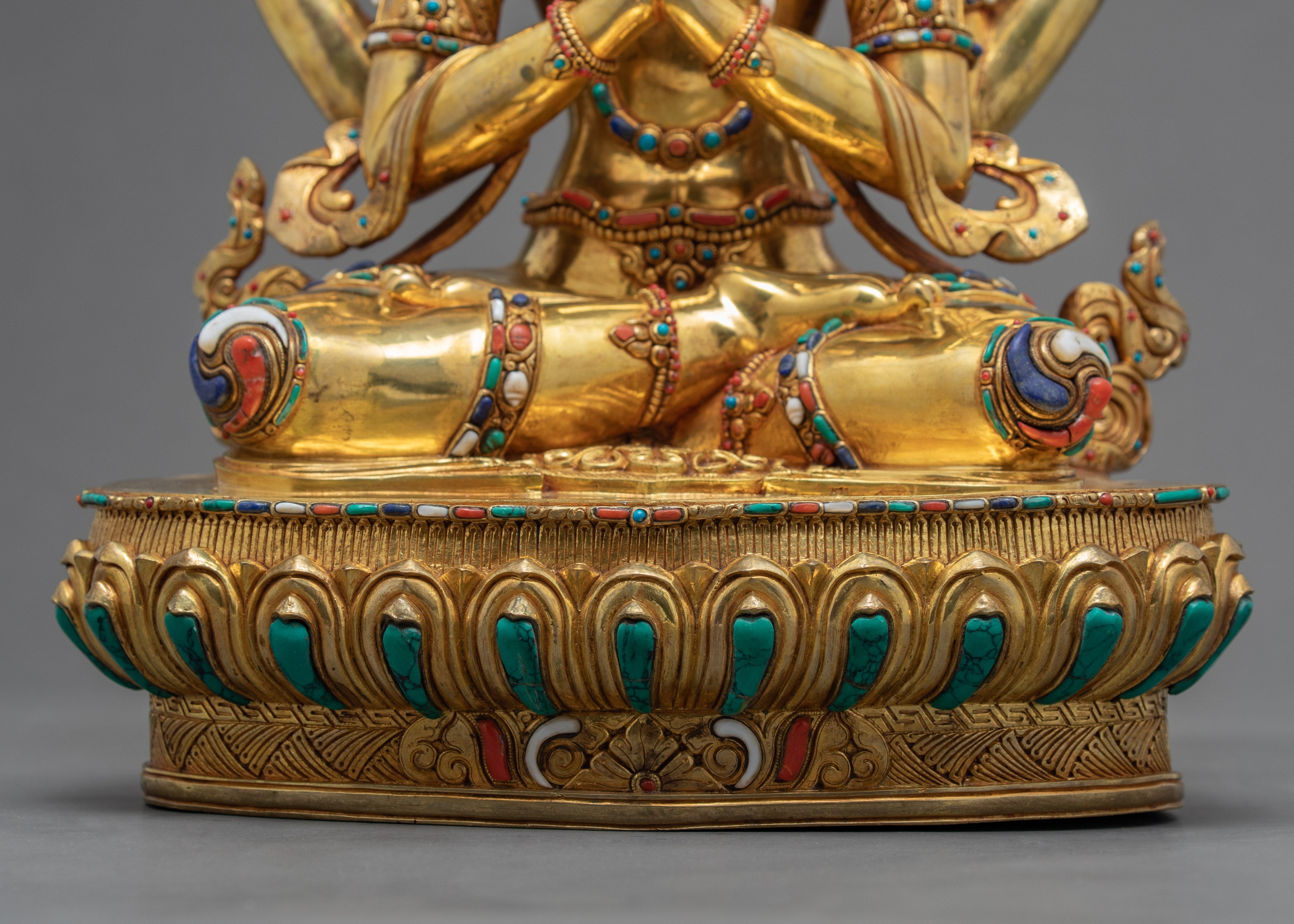 4 Armed Chenrezig Statue | Bodhisattva Art | Compassion Deity