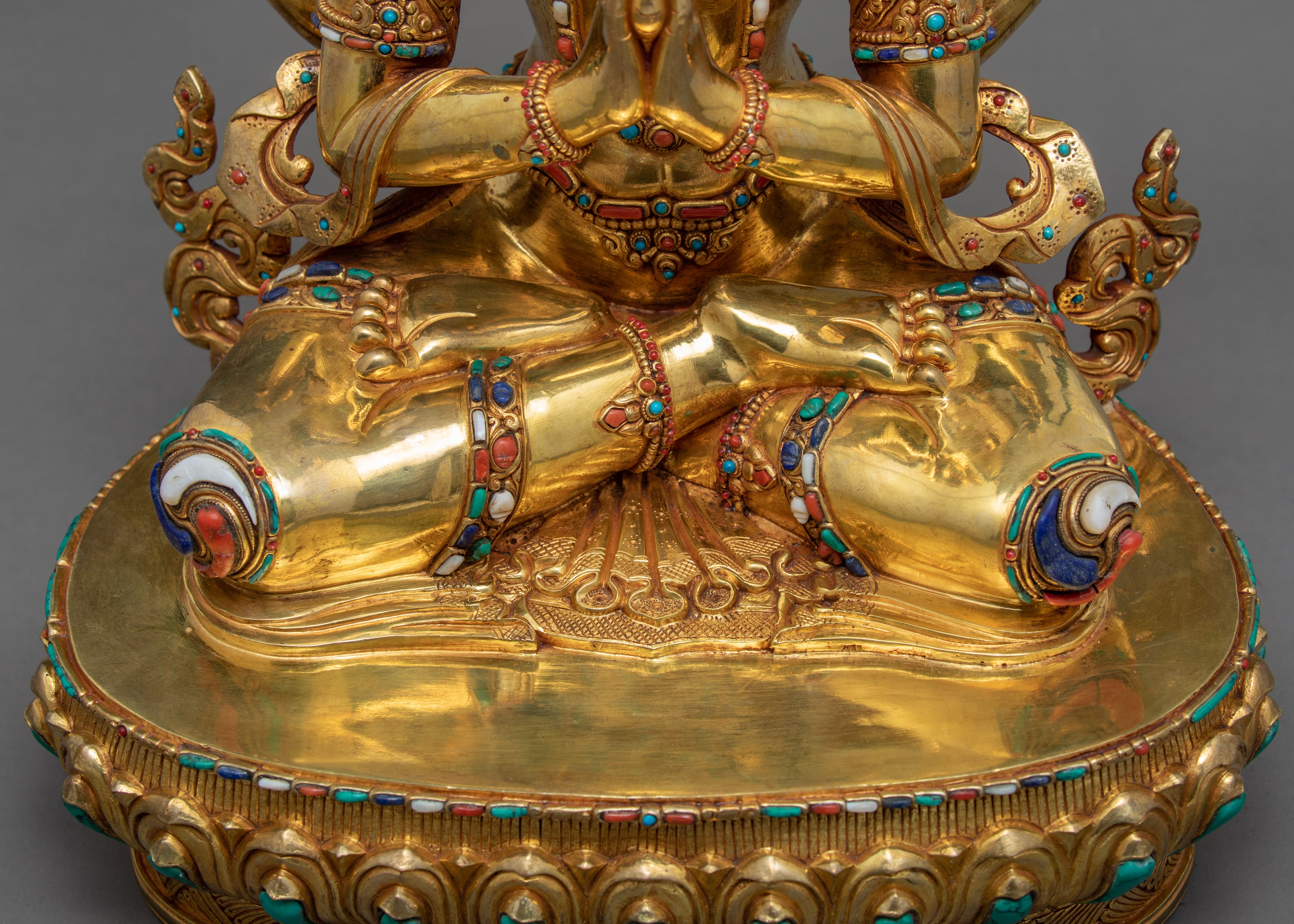 4 Armed Chenrezig Statue | Bodhisattva Art | Compassion Deity