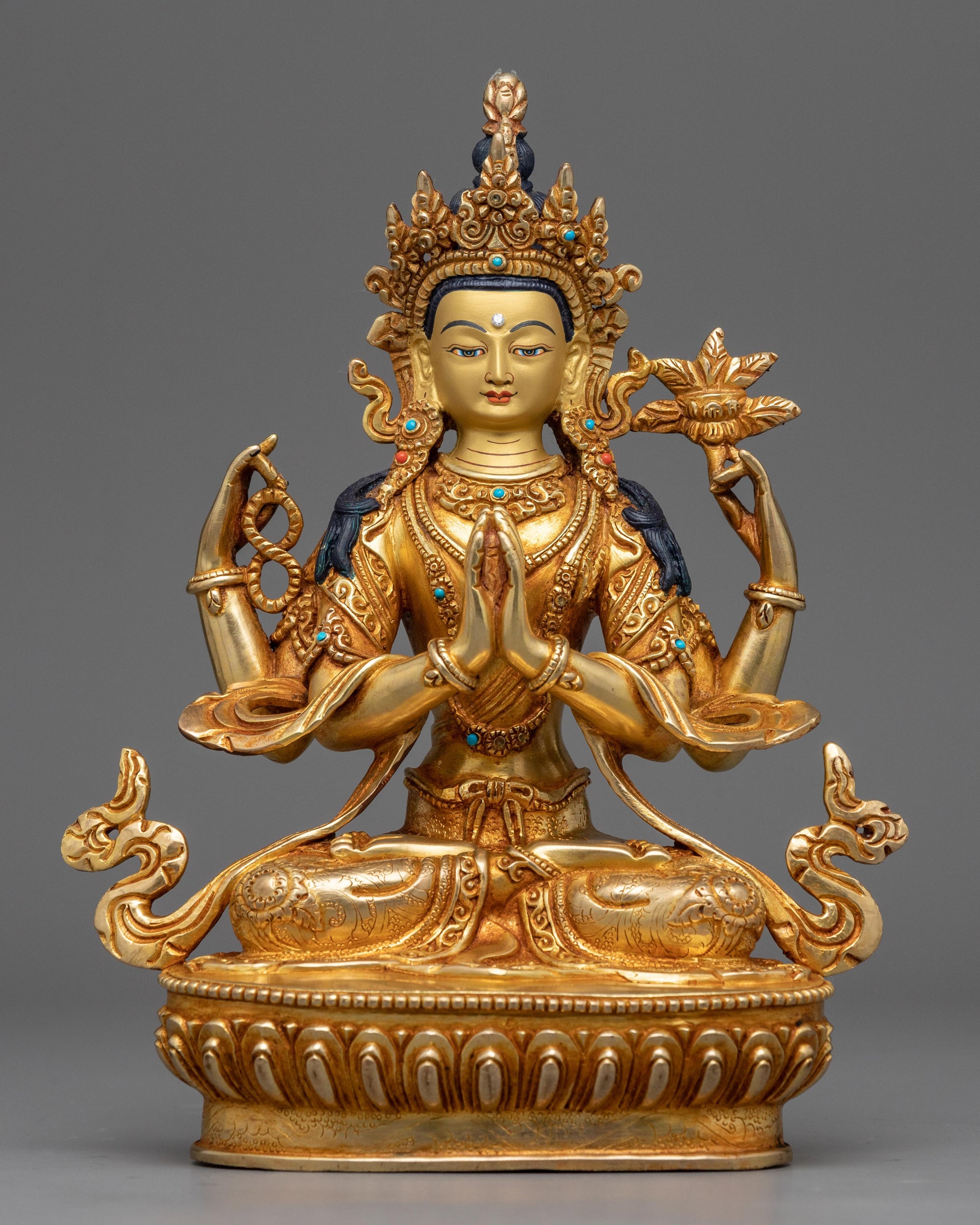 Chexrezig 4 Armed Chenrezig Statue for Meditation | Handcrafted Buddhist Statue