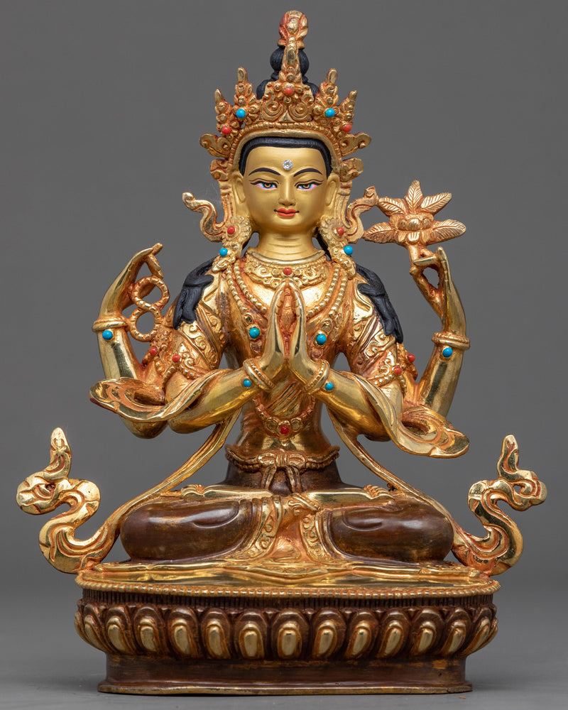 Four Armed Chenrezig Statue Himalayan Statue