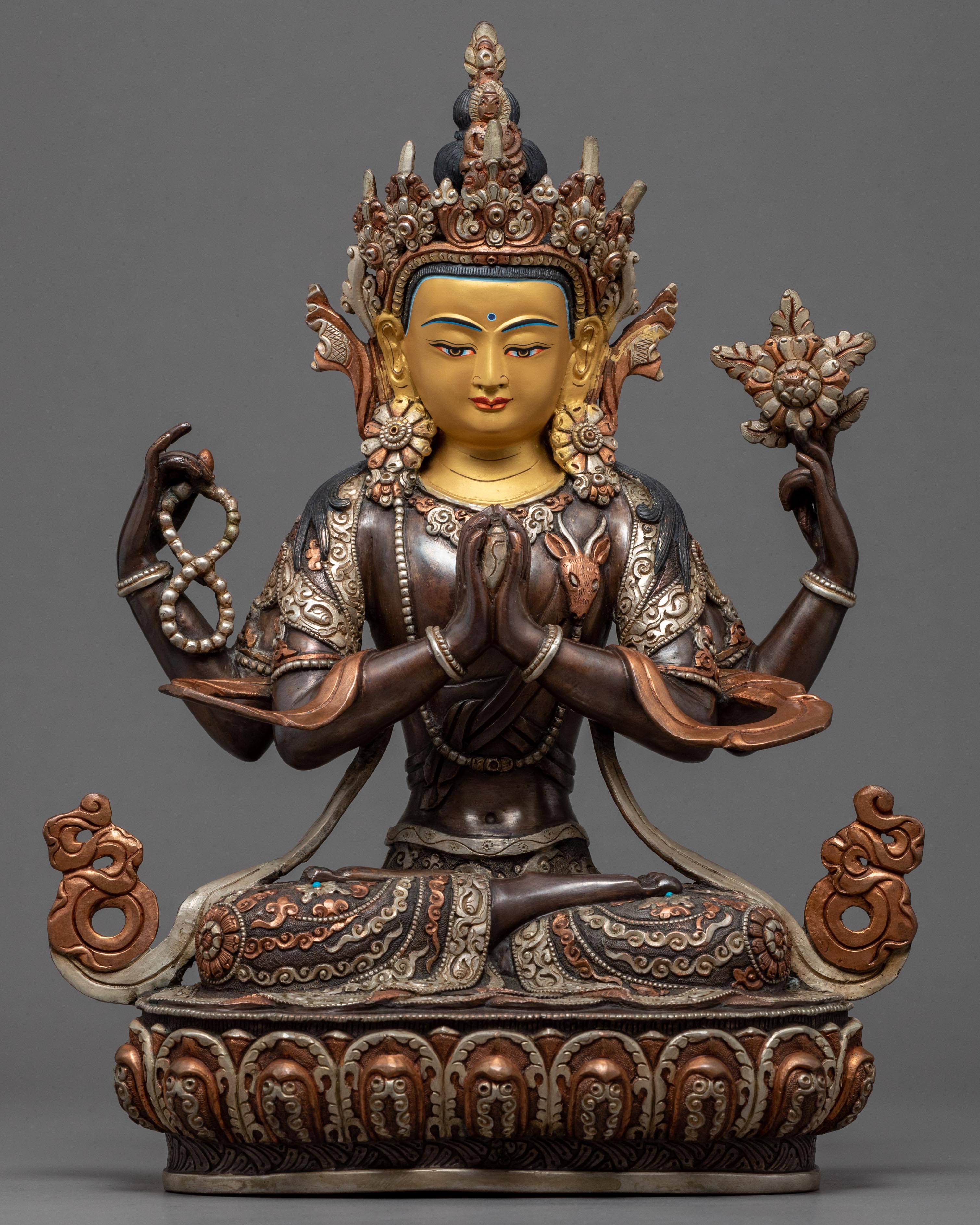 Chenrezig Tibetan Sculpture | Buddhist Compassion Deity
