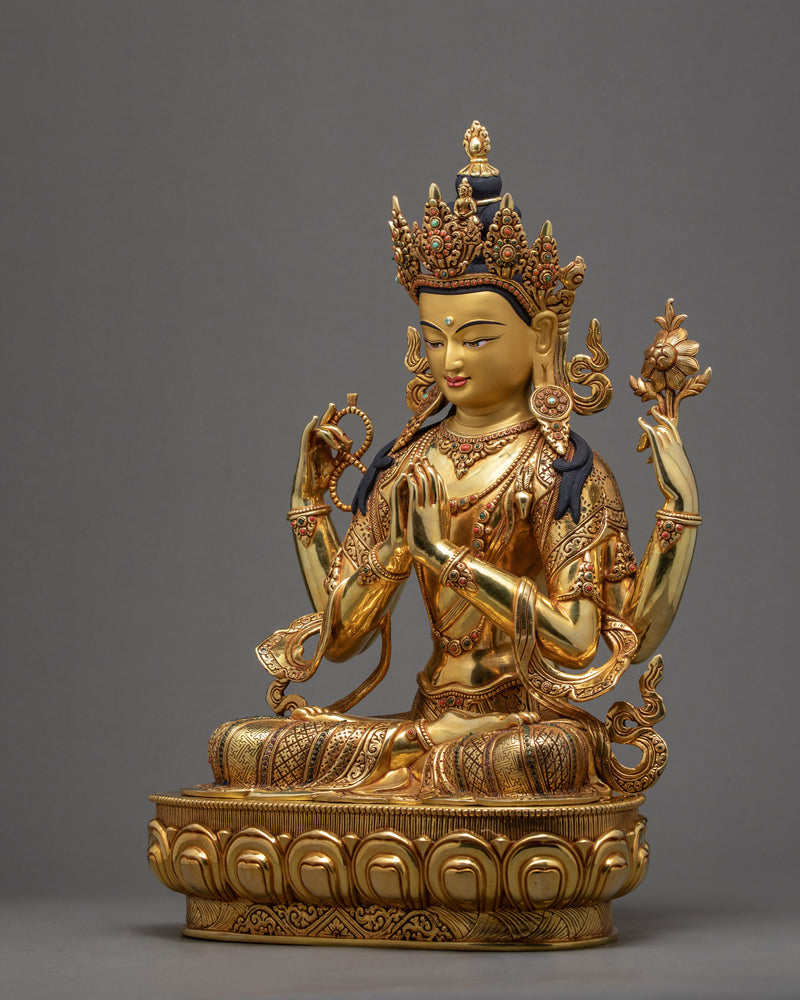4 Arm Chenrezig Statue | The Guiding Light Of Tibet | Bodhisattva Deity