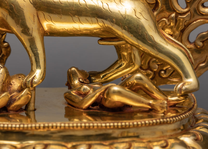 Dorje Drollo Statue | 24k Gold Gilded Sculpture | Manifestation Of Guru Rinpoche
