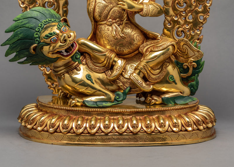 Dorje Legpa Statue | Nyingma Protector | Gold Gilded Statue