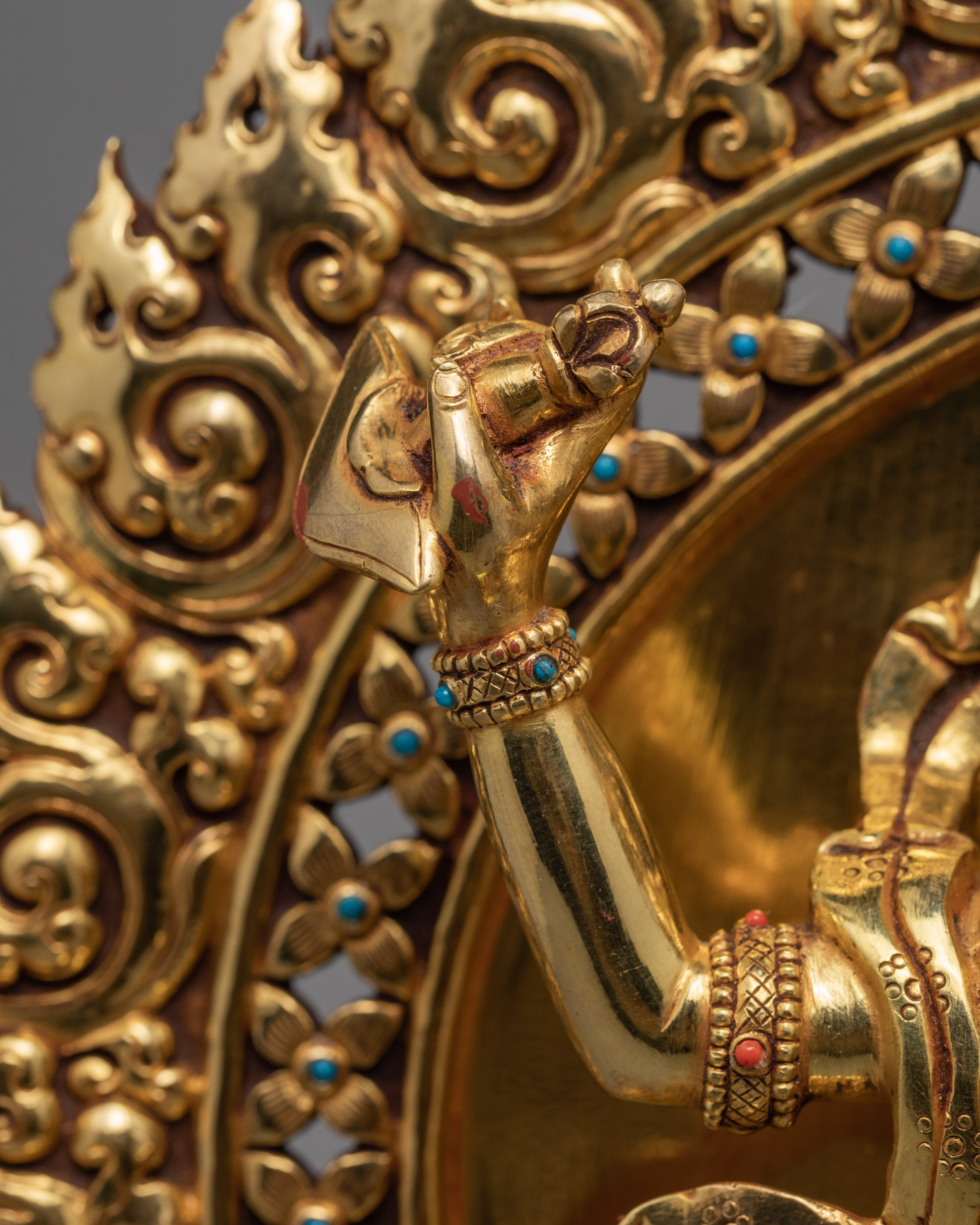 Dorje Phagmo Statue |  Vajravarahi Statue Plated with Pure 24K Gold | Tibetan Statue