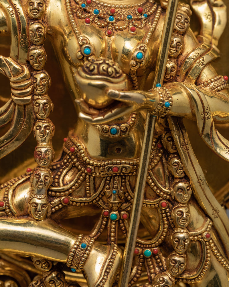 Dorje Phagmo Statue |  Vajravarahi Statue Plated with Pure 24K Gold | Tibetan Statue