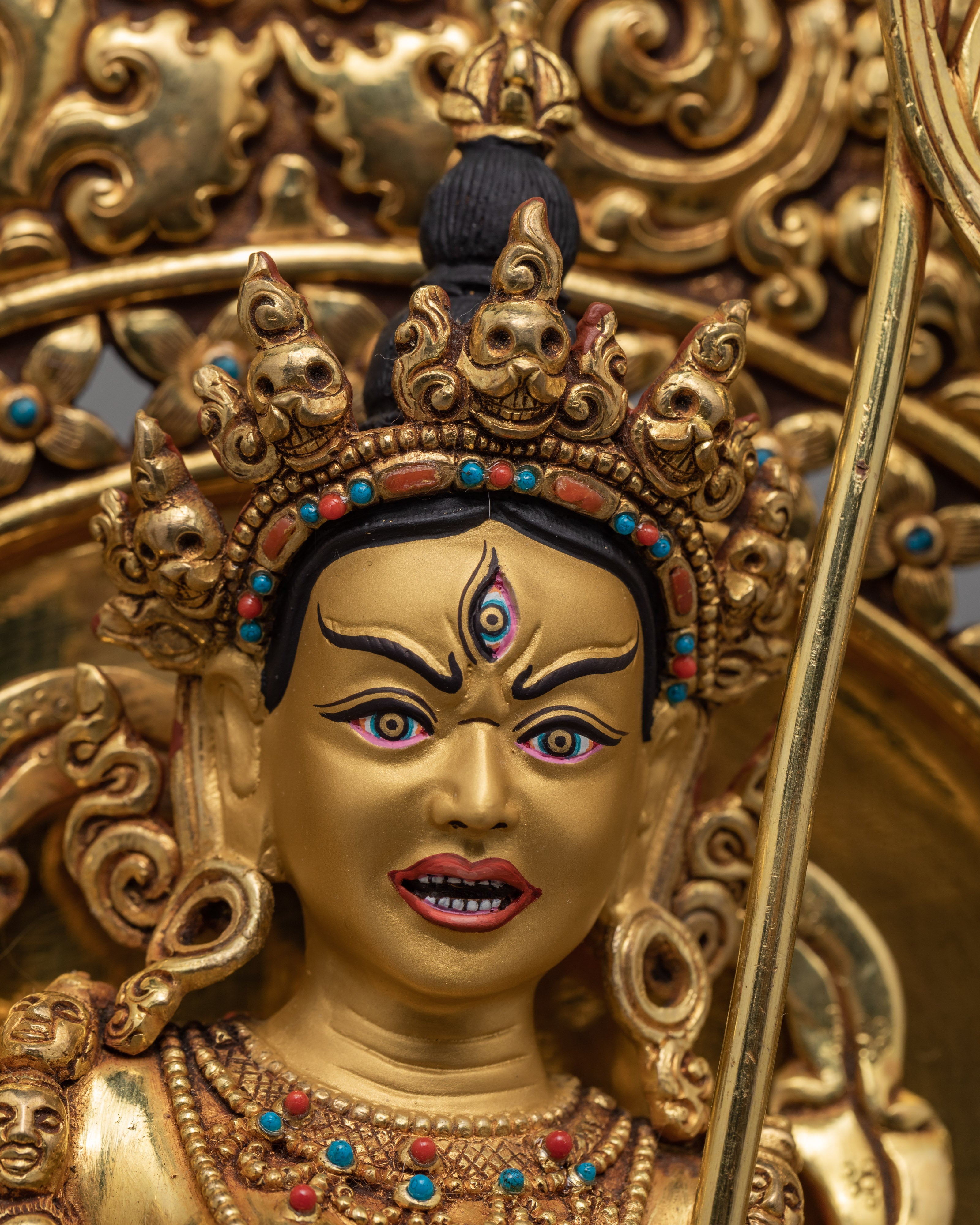 Dorje Phagmo Statue |  Vajravarahi Statue Plated with Pure 24K Gold | Tibetan Statue