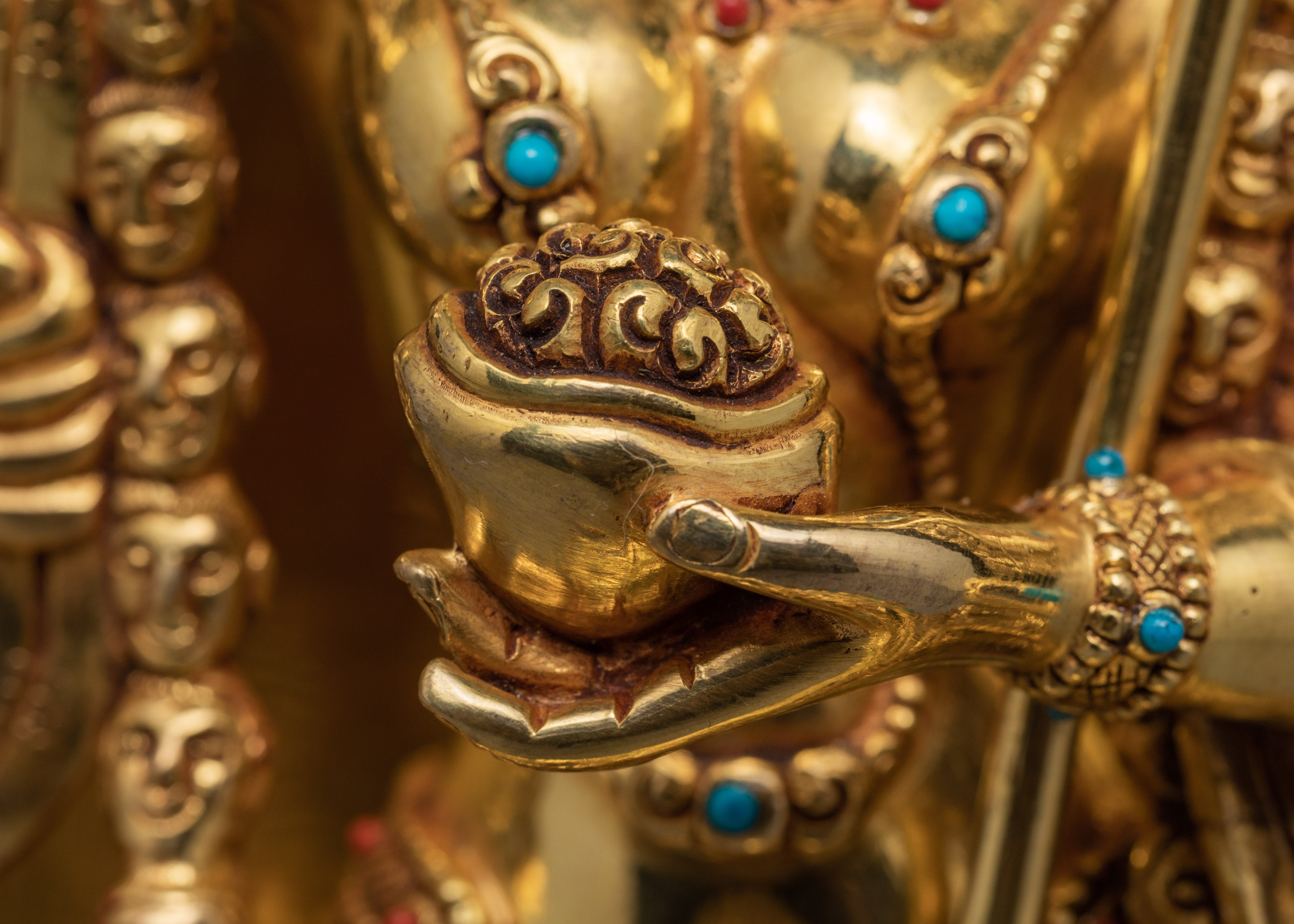 Dorje Phagmo Statue |  Vajravarahi Statue Plated with Pure 24K Gold | Tibetan Statue