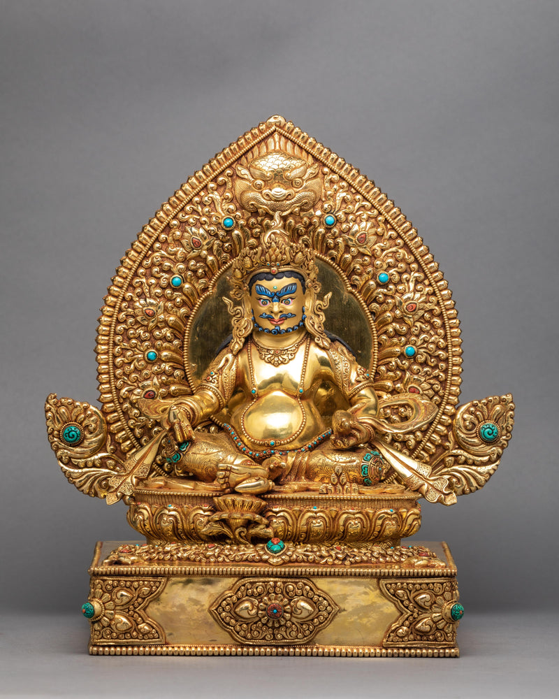 Jambala Statue | Hand Carved Gold Gilded | Bodhisattva Dzambala Statue