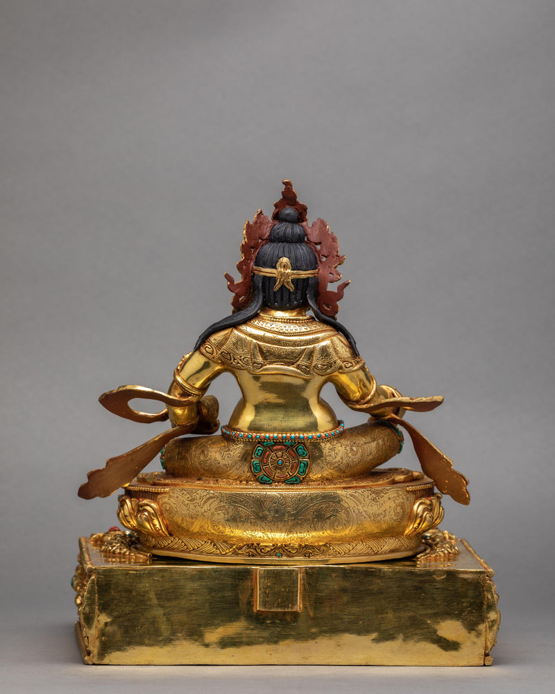Jambala Statue | Hand Carved Gold Gilded | Bodhisattva Dzambala Statue