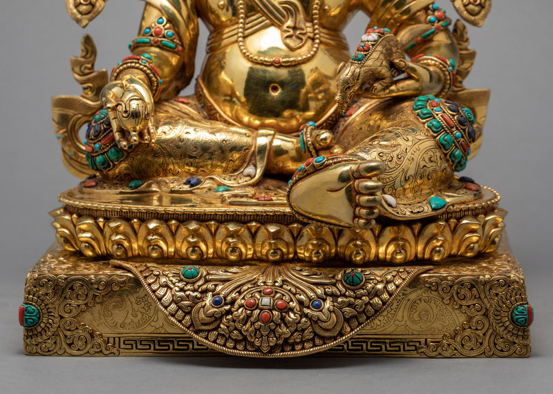 Dzambhala Statue | Jambala Sculpture | Gold Gilded Art