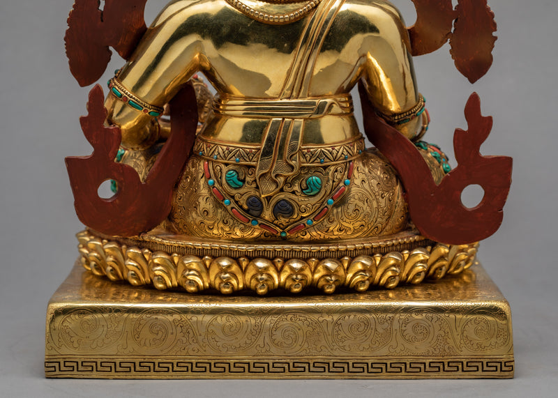 Dzambhala Statue | Jambala Sculpture | Gold Gilded Art