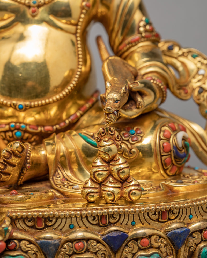 Dzambhala Statue | Gold Glided | Handmade Buddhist Statue